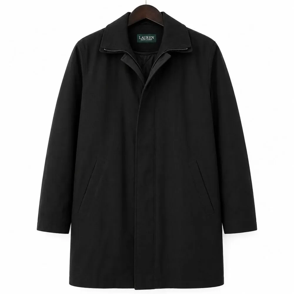Lauren Ralph Lauren Men’s Black Water Repellent Coat 38R Zip-Out Liner